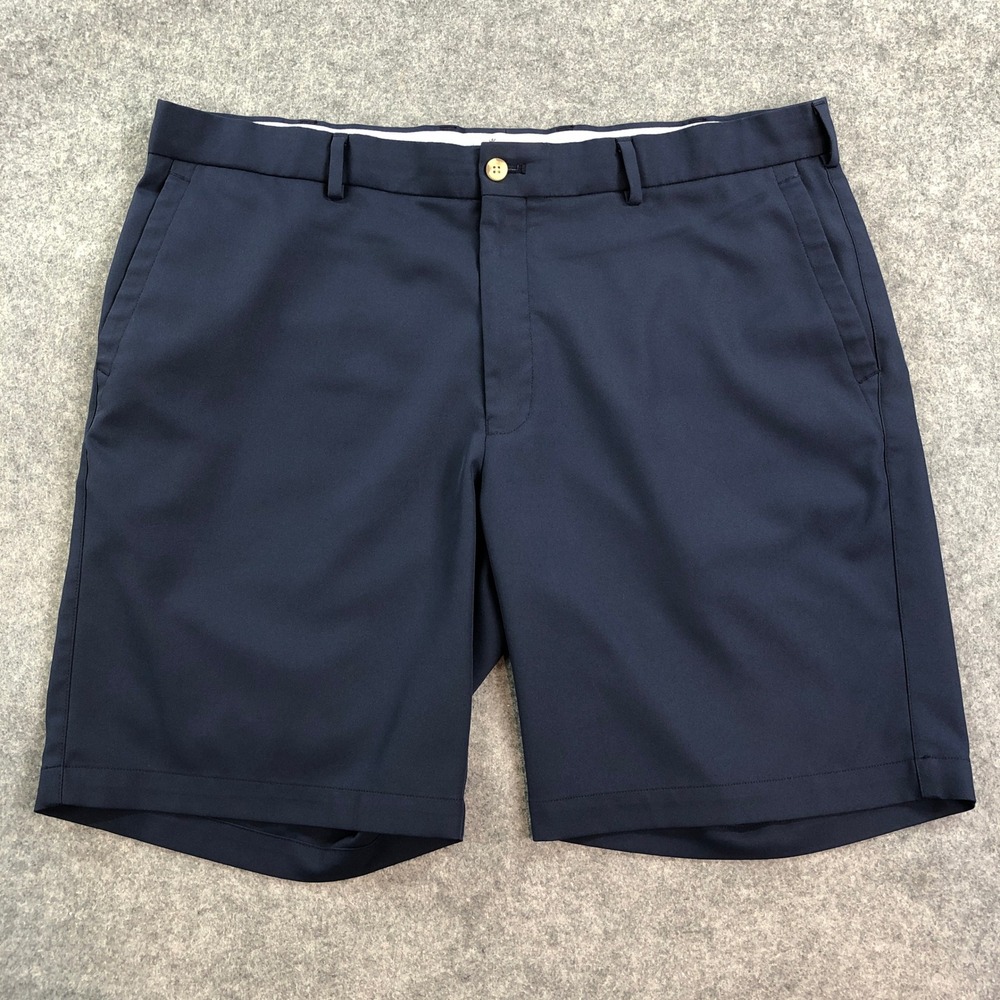 Peter Millar Mens Shorts 38 Straight Leg Navy Blue Regular Fit